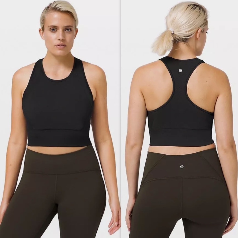 LULULEMON Ebb to Train Longline Racerback Black Sports Bra LIKE NEW!!!